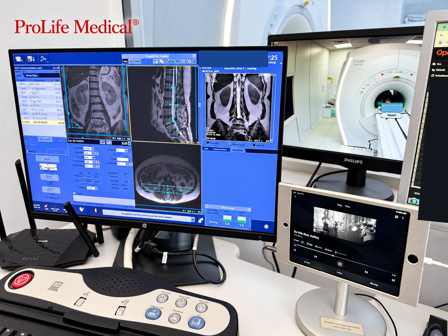 Consola RMN GE SIGNA Explorer din centrul de imagistică ProLife Medical